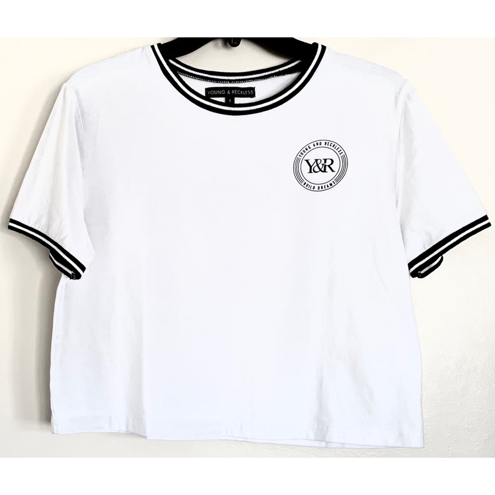 Young & Reckless Logo Ringer Crop Top